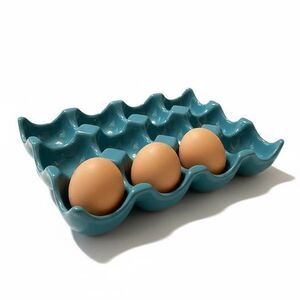 12 Egg Stoneware Egg Holder in Turquoise